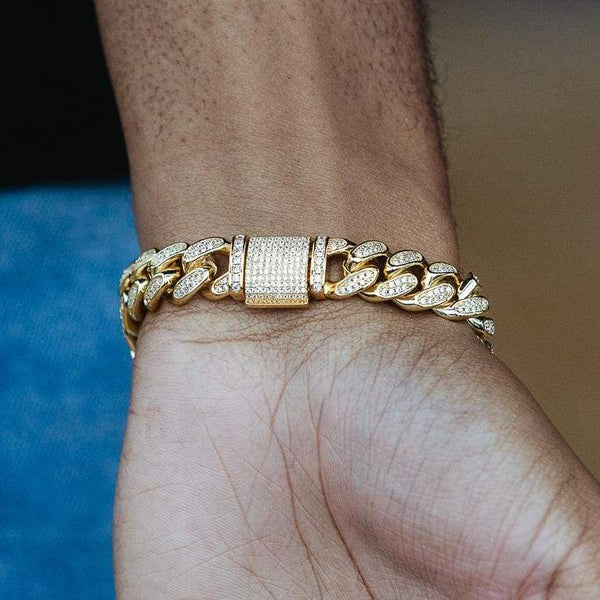 12mm Vermeil Moissanite Cuban Bracelet