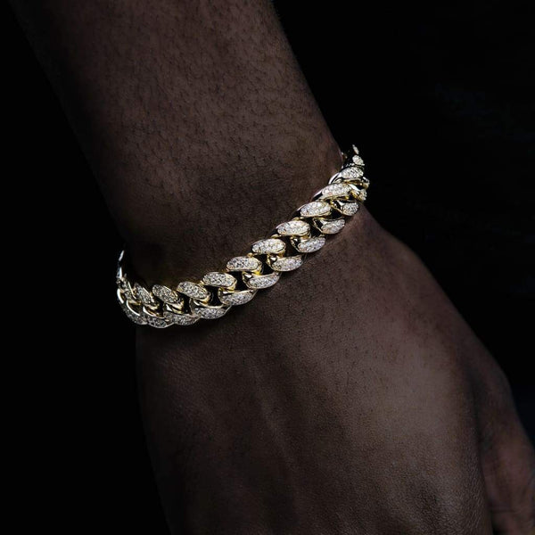 12mm Vermeil Moissanite Cuban Bracelet