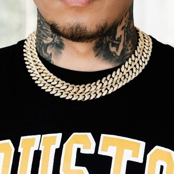 Cuban Moissanite Chain 12mm Vermeil