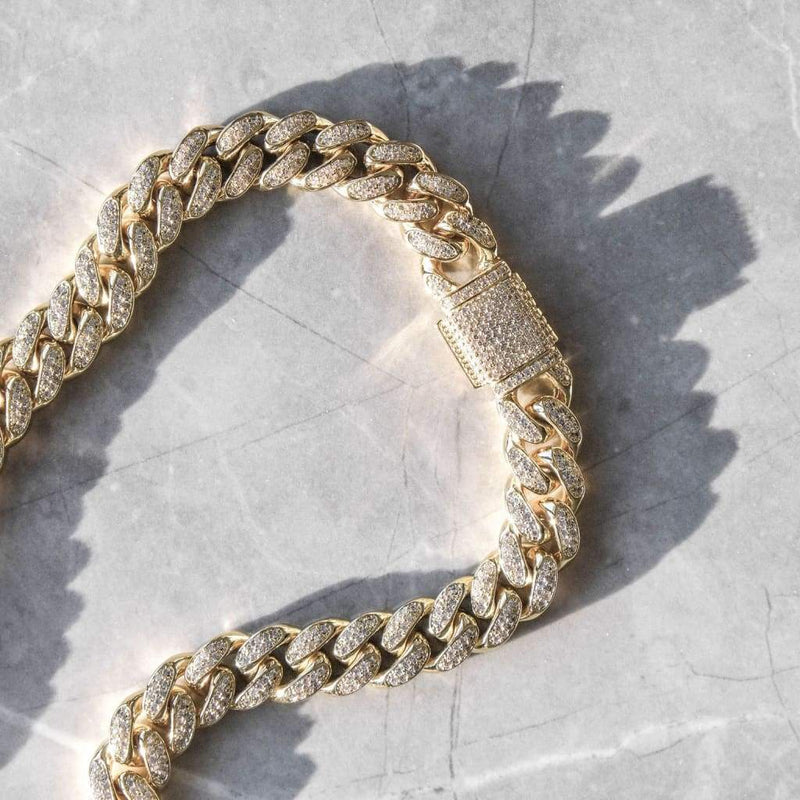 Cuban Moissanite Chain 12mm Vermeil