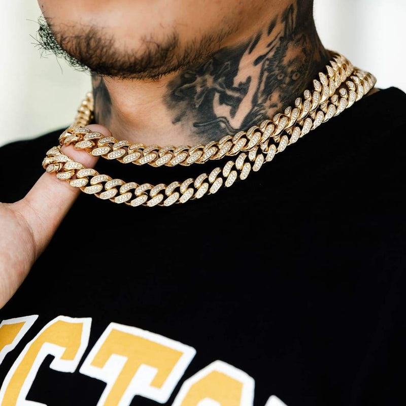 Cuban Moissanite Chain 12mm Vermeil