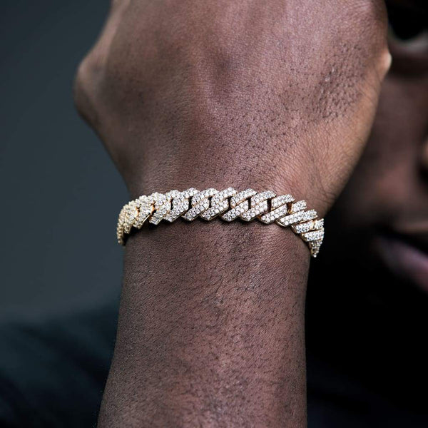 Miami Moissanite Bracelet 12mm Vermeil