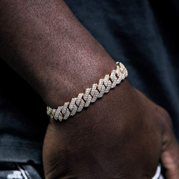 Miami Moissanite Bracelet 12mm Vermeil