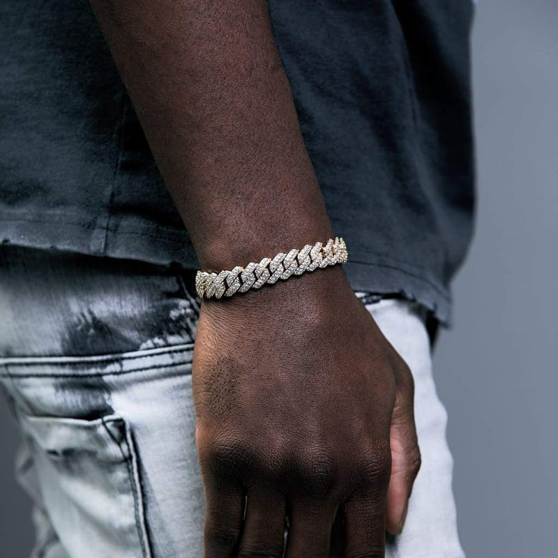 Miami Moissanite Bracelet 12mm Vermeil