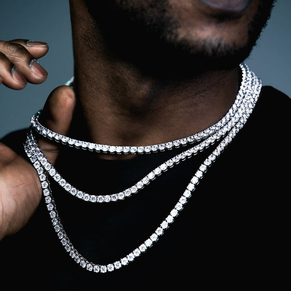 Diamond Tennis Chain 5mm - 925 Silver