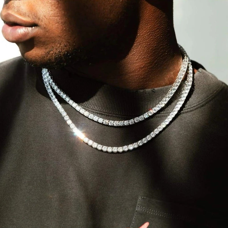 Moissanite Tennis Chain (5mm) Silver