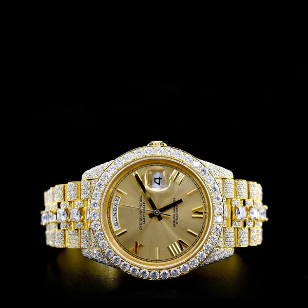 Diamond Roman Presidential Watch - Gold