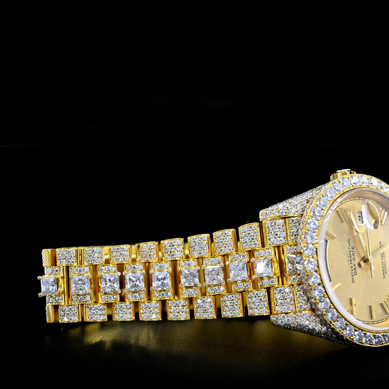 Diamond Roman Presidential Watch - Gold