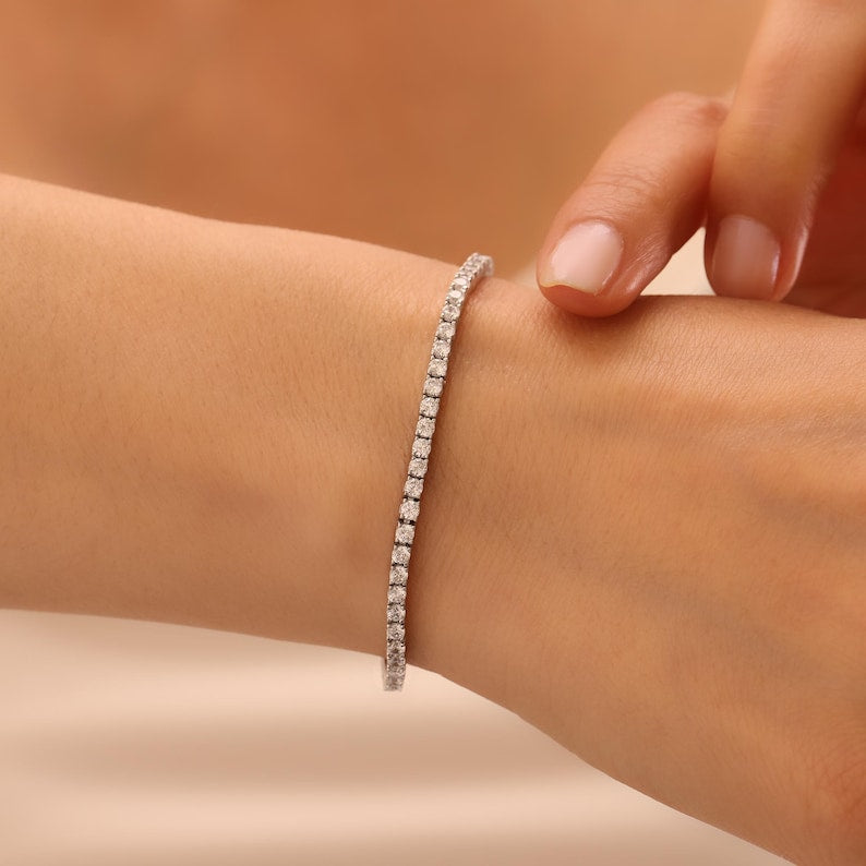 tennis bracelet | Sparkling CZ Stones | Dainty Minimalist Jewelry Gift Moissanite