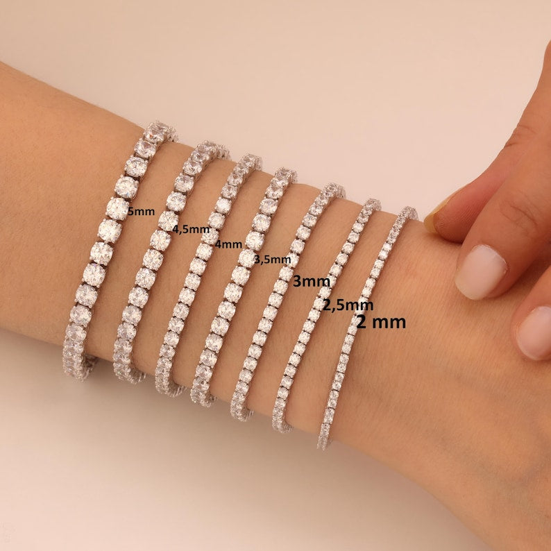 tennis bracelet | Sparkling CZ Stones | Dainty Minimalist Jewelry Gift Moissanite